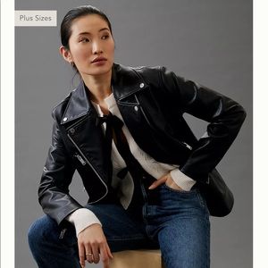 Faux leather moto jacket